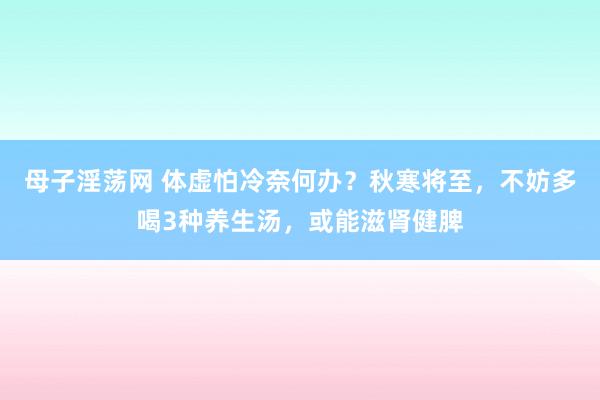母子淫荡网 体虚怕冷奈何办？秋寒将至，不妨多喝3种养生汤，或能滋肾健脾