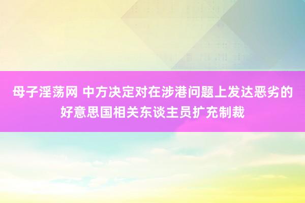 母子淫荡网 中方决定对在涉港问题上发达恶劣的好意思国相关东谈主员扩充制裁